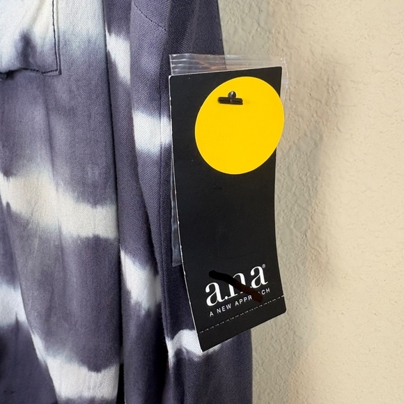 NWT A.n.a (A New Approach) Deep Purple/White Tye Dye Sleeveless Collared Top - Picture 9 of 12